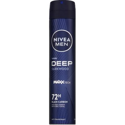 Nivea Deodorant Homme Charbon pour les hommes actifs en ville, atomiseur de 200ml, hydratant et odorant durable