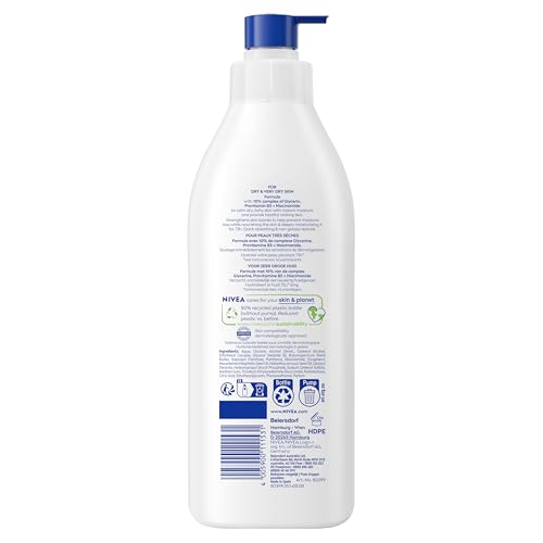 NIVEA Lotion Corporelle Hydratante 72H Fortifiante avec Niacinamide & Glycérine, Crème pour Peau Sèche 400 ml