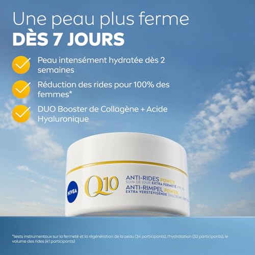 NIVEA Coffret Visage Q10 Power Crème Hydratante Anti-Rides Crème Jour Nuit Booster Collagène (2x50ml)Anti-âge Routine Vi
