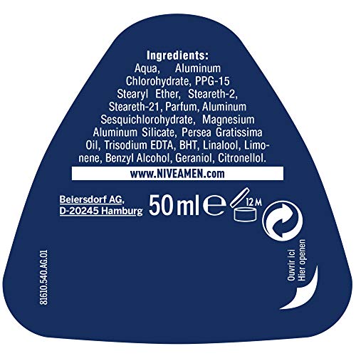 NIVEA MEN Déodorant Bille Dry Impact 50 ml - Pour Hommes Actifs - 4 Pièces - Antiperspirant Fort